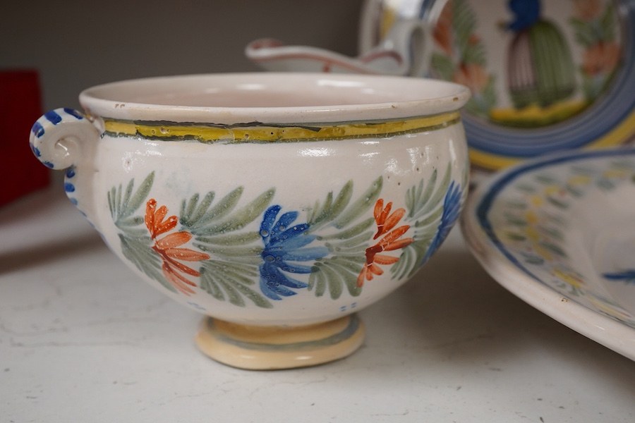 A collection of Quimper Faience wares